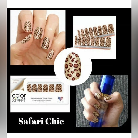 Color Street SAFARI CHIC Leopard Animal Print Cheetah Glitter Nail Strips - Picture 5 of 12